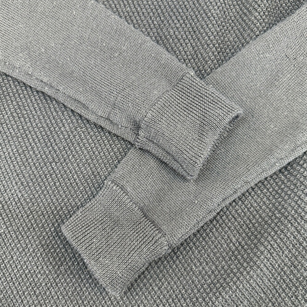 Vince Textured Knit leather Asymmetrical zip navy sweater Womens XS - Picture 8 of 9